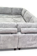 Modular 10ft Wide Corduroy Sofa – Modern Room Furniture with Plush Texture - with Dark Gray | Sold by Uncle Wiener's Wholesale