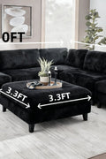 Modular 10ft Wide Corduroy Sofa – Modern Room Furniture with Plush Texture - with Black | Sold by Uncle Wiener's Wholesale