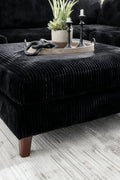 Modular 10ft Wide Corduroy Sofa – Modern Room Furniture with Plush Texture - with Black | Sold by Uncle Wiener's Wholesale