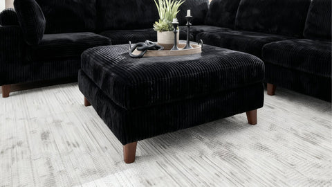 Modular 10ft Wide Corduroy Sofa – Modern Room Furniture with Plush Texture - with Black | Sold by Uncle Wiener's Wholesale