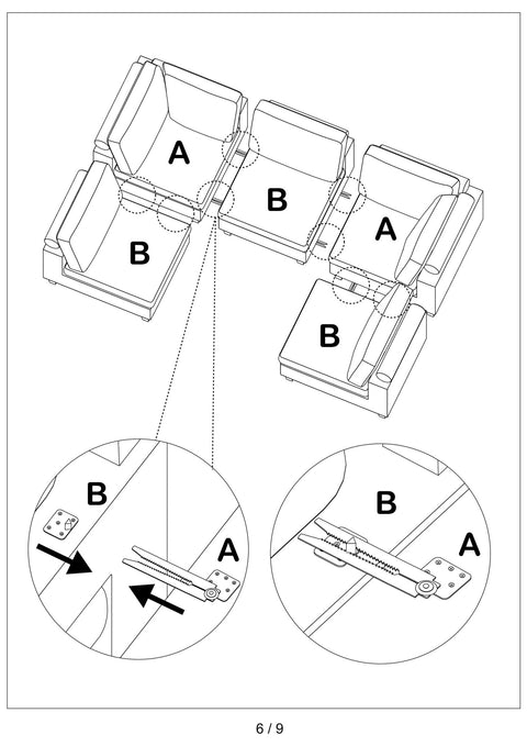 Modular 10ft Wide Corduroy Sofa – Modern Room Furniture with Plush Texture - with Dark Gray | Sold by Uncle Wiener's Wholesale