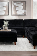 Modular 10ft Wide Corduroy Sofa – Modern Room Furniture with Plush Texture - with Black | Sold by Uncle Wiener's Wholesale