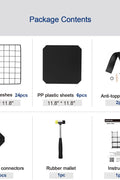 Layout and sizing chart for modular 6-cube metal shelf organizer