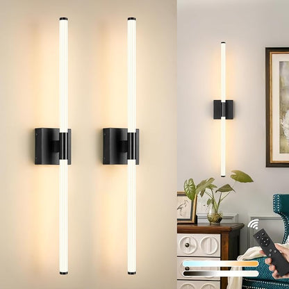 Morauroral Rechargeable LED Wall Sconces – 24" Wireless Dimmable Wall Lights with Remote, 3 Colour Temperatures - Home decor with 1-Pack | Sold by Uncle Wiener's Wholesale