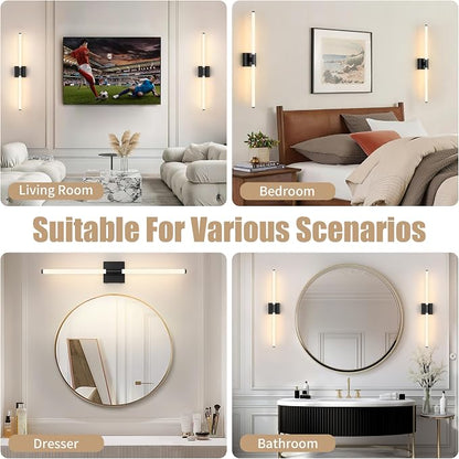 Morauroral Rechargeable LED Wall Sconces – 24" Wireless Dimmable Wall Lights with Remote, 3 Colour Temperatures - Home decor with 1-Pack | Sold by Uncle Wiener's Wholesale