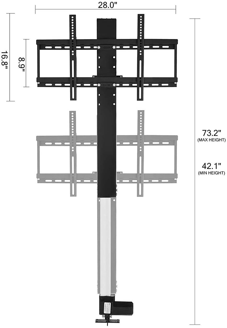 Motorized TV Lift Stand – Electric Adjustable Mount for 32–60" Flat Screen TVs | SKU: 1228836 - with | Sold by Uncle Wiener's Wholesale