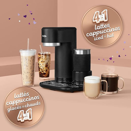 Mr. Coffee 4-in-1 Single-Serve Coffee Maker with Milk Frother – Hot & Iced Coffee, Latte & Cappuccino Machine with Reusable Filter - Electronics with | Sold by Uncle Wiener's Wholesale