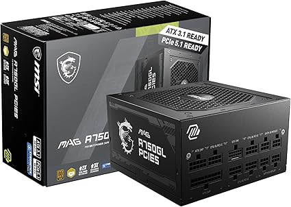 MSI MAG A750GL PCIE5 750W Gaming Power Supply – Fully Modular 80 PLUS Gold ATX 3.1 PSU with 12V-2x6 Cable - Electronics with | Sold by Uncle Wiener's Wholesale