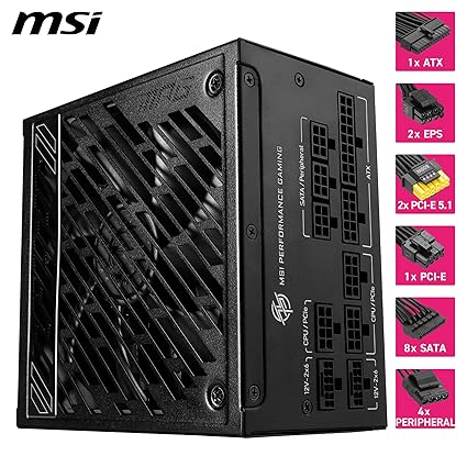 MSI MPG A1250GS PCIE5 1250W 80 Plus Gold Fully Modular ATX 3.1 Gaming Power Supply - Electronics with | Sold by Uncle Wiener's Wholesale
