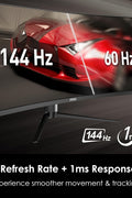 MSI Optix MAG342CQR front view with RGB lighting and curved screen

Highlight showing 144Hz and 1ms features

Mystic Light RGB rear panel close-up

1500R curvature immersive setup display

FPS/Racing/RPG in-game visual demo on UltraWide screen