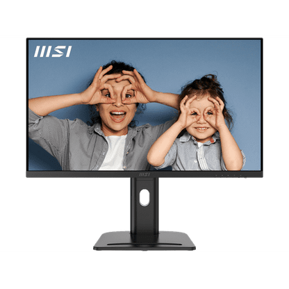 MSI Pro MP273QP E2 monitor front view showing QHD clarity

Side view of MSI 27" IPS monitor with slim bezel design

Rear VESA-mountable setup with cable management

100Hz refresh rate, FreeSync and Eye-Q Check certification

Black variant showing clean desk setup
