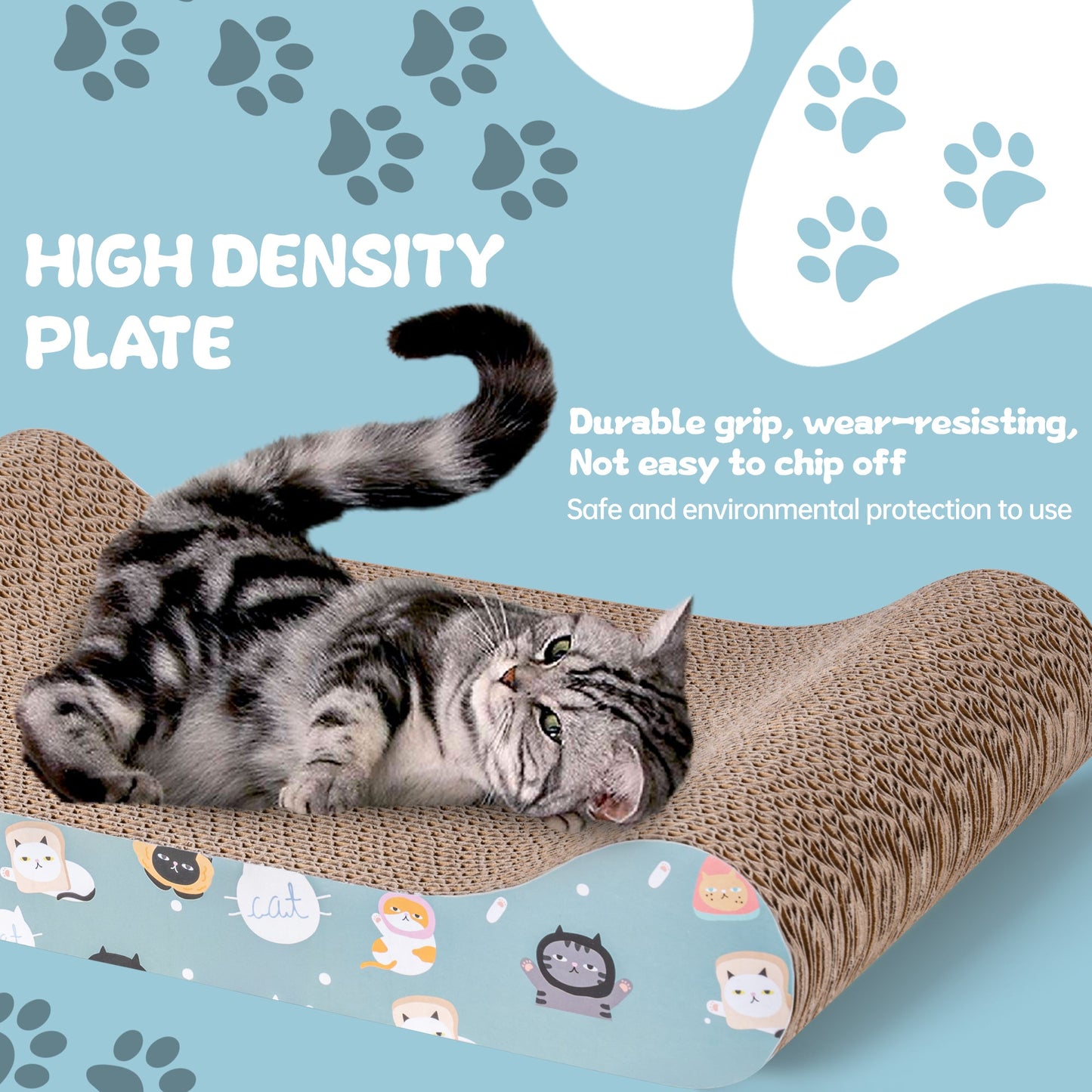 Multifunctional Cat Scratching Board Corrugated Cardboard Lounger with Catnip AMCTT1 - with | Sold by Uncle Wiener's Wholesale