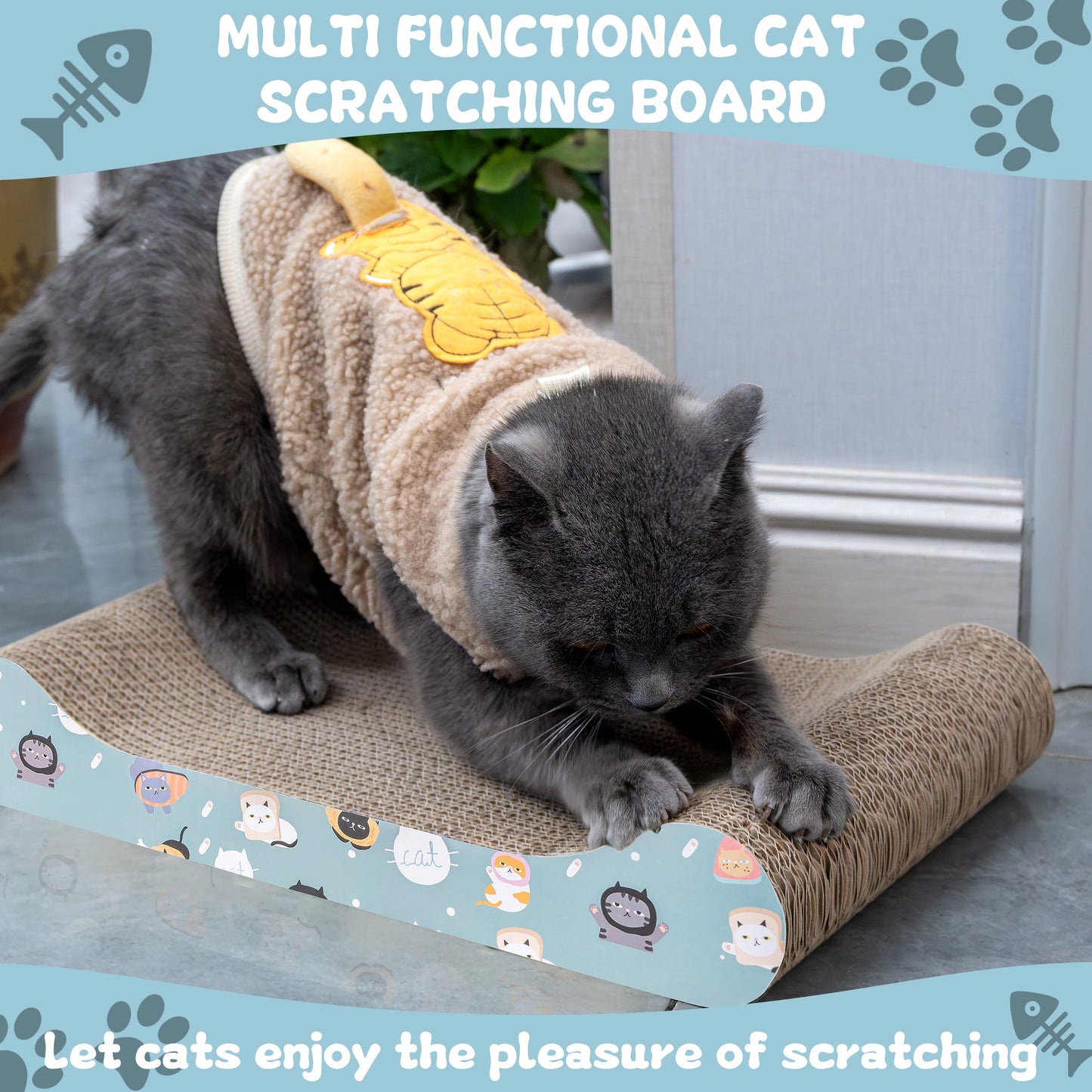 Multifunctional Cat Scratching Board Corrugated Cardboard Lounger with Catnip AMCTT1 - with | Sold by Uncle Wiener's Wholesale