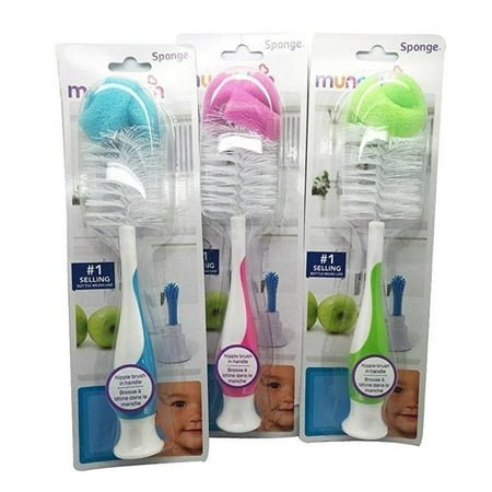 Munchkin - Sponge Bottle Brush, Colors May Vary - with Blue | Sold by Uncle Wiener's Wholesale