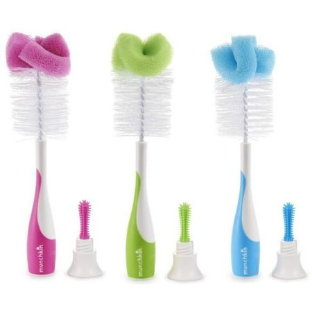 Munchkin - Sponge Bottle Brush, Colors May Vary - with Blue | Sold by Uncle Wiener's Wholesale