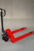 Narrow body red pallet jack with 5500 lb capacity for warehouse use (PJ550N)