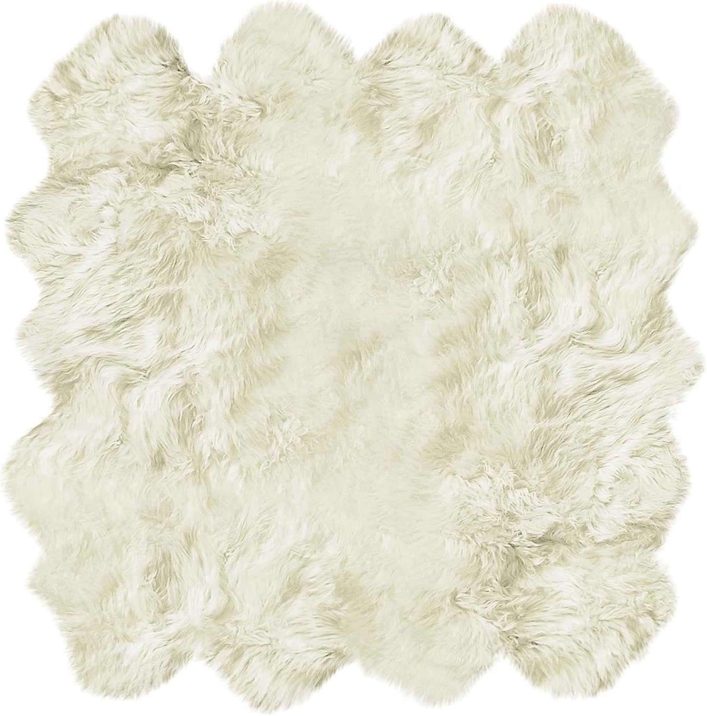 Natural Sheepskin Rug with Thick and Lush 2.5 Inch Pile | Hypoallergenic Sheep Fur Rug with Anti - Skid Back l Sheepskin Wool Area Rugs, Natural, 7 ft x 6 ft - with Natural | Sold by Uncle Wiener's Wholesale