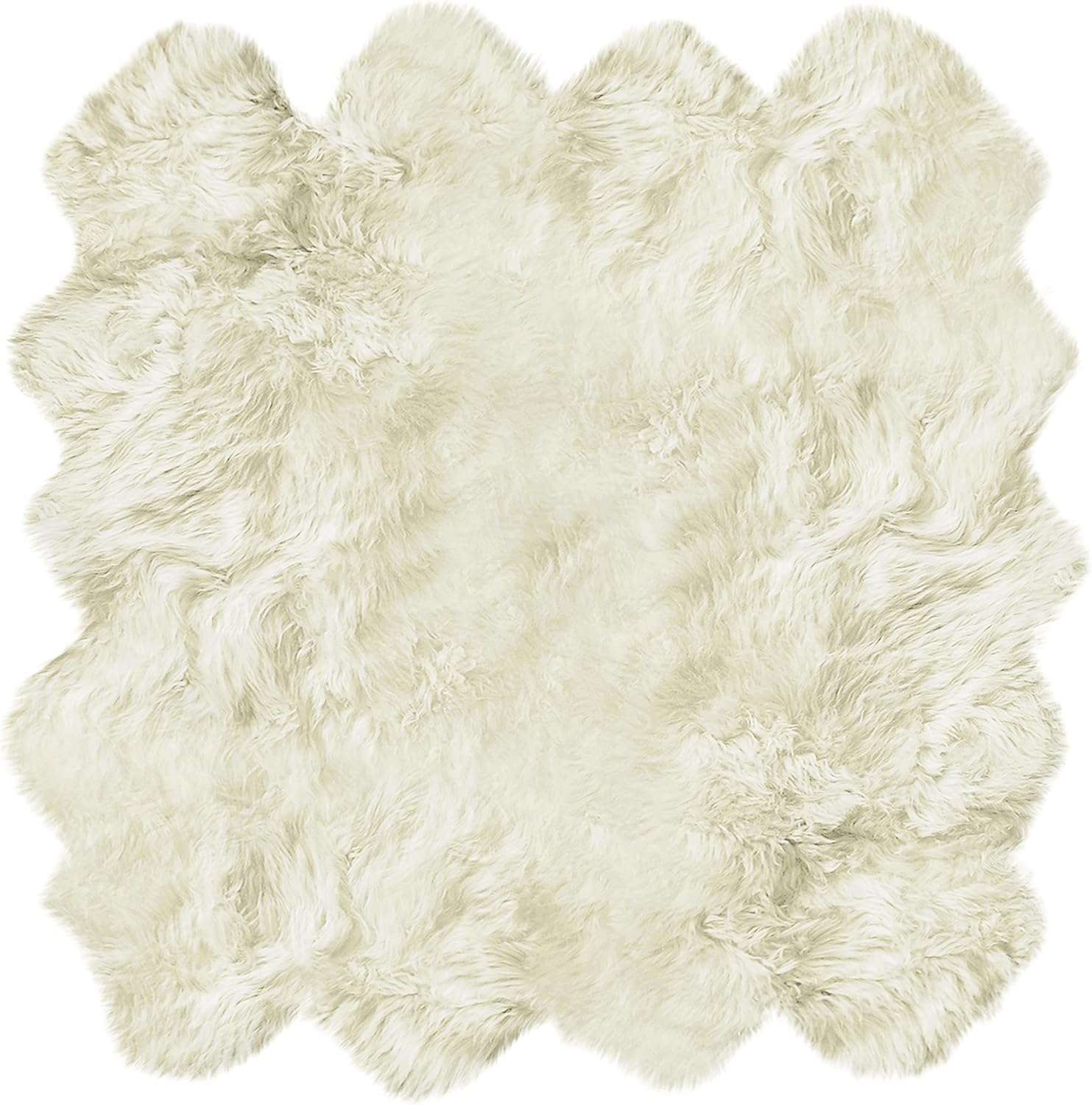 Natural Sheepskin Rug with Thick and Lush 2.5 Inch Pile | Hypoallergenic Sheep Fur Rug with Anti - Skid Back l Sheepskin Wool Area Rugs, Natural, 7 ft x 6 ft - with Natural | Sold by Uncle Wiener's Wholesale