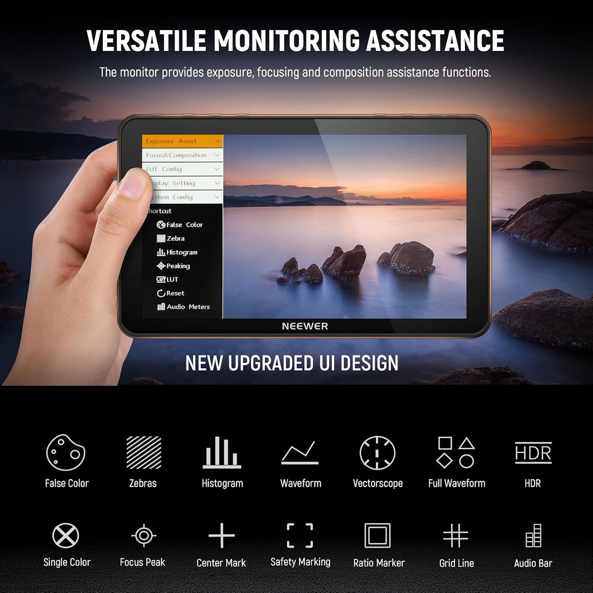 NEEWER F700 7-Inch 2000-Nit Camera Field Monitor – 1080P IPS Touchscreen, 4K HDMI In/Out, 3D LUT, HDR, Waveform & 2 NP-F750 Batteries - Electronics with | Sold by Uncle Wiener's Wholesale