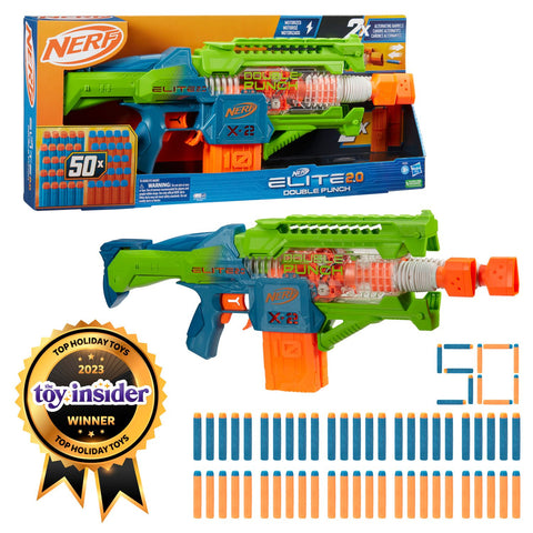 Nerf Elite 2.0 Double Punch Dart Blaster - with Multi | Sold by Uncle Wiener's Wholesale