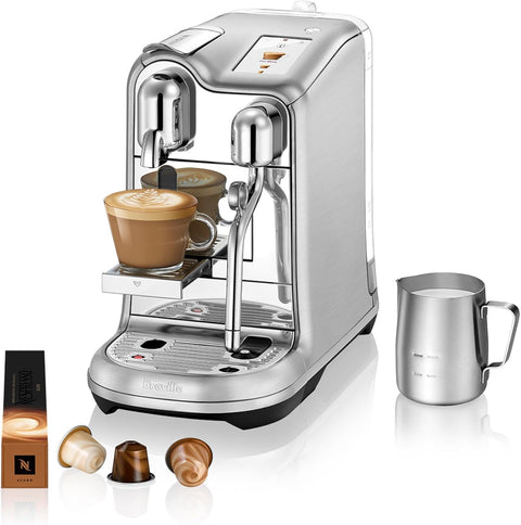 Nespresso Creatista Pro Coffee and Espresso Machine by Breville - Brushed Stainless Steel. Tiny dent on the coffee machine and and tiny damaged on the lid. Coffee capsules not included - with | Sold by Uncle Wiener's Wholesale