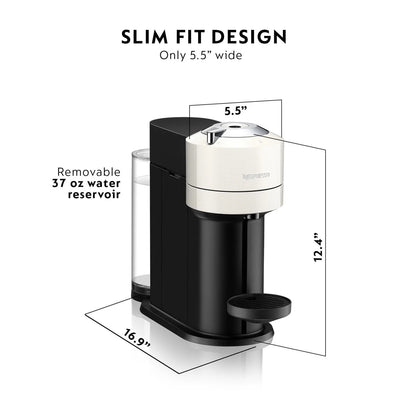 Nespresso Vertuo Next Coffee & Espresso Machine by DeLonghi – White Pod Coffee Maker 44387012027 44387012027 - with | Sold by Uncle Wiener's Wholesale