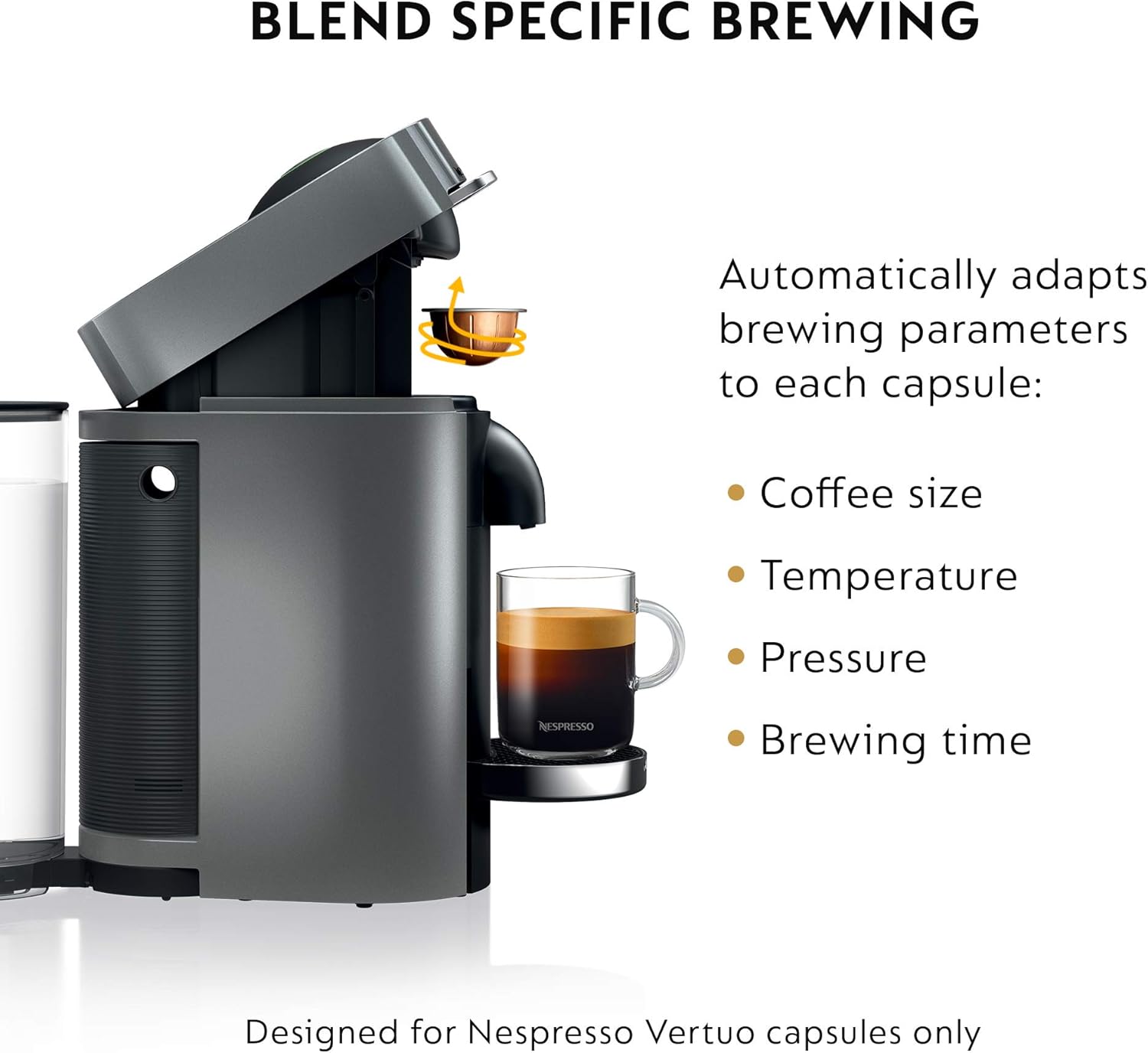 Nespresso VertuoPlus Deluxe Coffee & Espresso Machine with Aeroccino Milk Frother – Titanium (44387051552) - with | Sold by Uncle Wiener's Wholesale