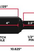 1-1/4 inch to 2 inch hitch receiver adapter – heavy-duty steel converter model HBF65023