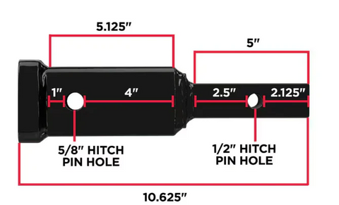 1-1/4 inch to 2 inch hitch receiver adapter – heavy-duty steel converter model HBF65023