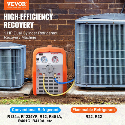 New 1 HP Dual Cylinder AC Refrigerant Recovery Machine – High - Efficiency HVAC Recovery Unit 628529 - with | Sold by Uncle Wiener's Wholesale