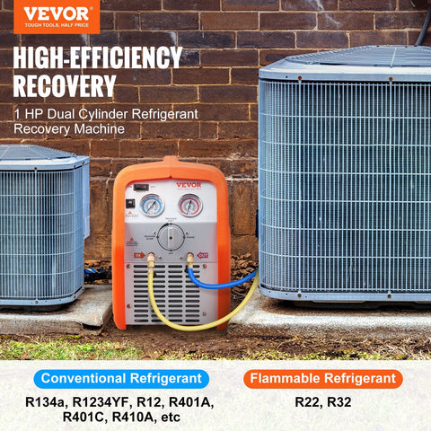 New 1 HP Dual Cylinder AC Refrigerant Recovery Machine – High - Efficiency HVAC Recovery Unit 628529 - with | Sold by Uncle Wiener's Wholesale