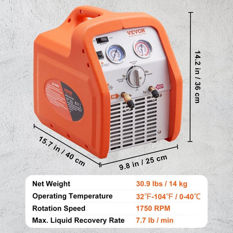 New 1 HP Dual Cylinder AC Refrigerant Recovery Machine – High - Efficiency HVAC Recovery Unit 628529 - with | Sold by Uncle Wiener's Wholesale