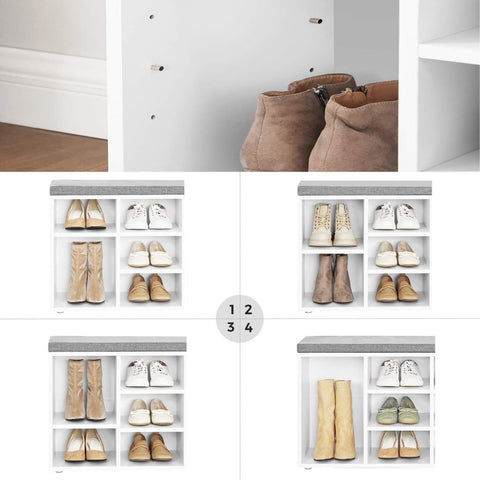 New 10 - Compartment Shoe Storage Cabinet – Entryway & Bedroom Organizer - with White | Sold by Uncle Wiener's Wholesale