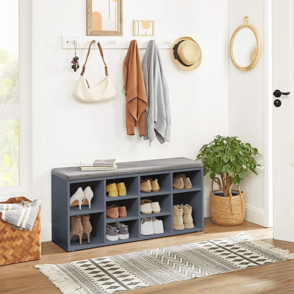 New 10 - Compartment Shoe Storage Cabinet – Entryway & Bedroom Organizer - with Gray | Sold by Uncle Wiener's Wholesale