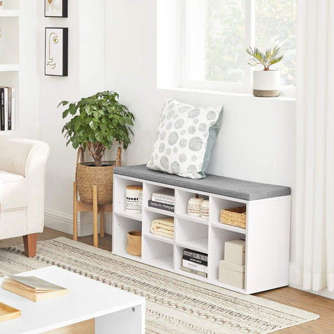 New 10 - Compartment Shoe Storage Cabinet – Entryway & Bedroom Organizer - with White | Sold by Uncle Wiener's Wholesale