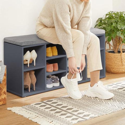 New 10 - Compartment Shoe Storage Cabinet – Entryway & Bedroom Organizer - with Gray | Sold by Uncle Wiener's Wholesale