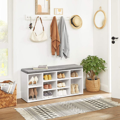 New 10 - Compartment Shoe Storage Cabinet – Entryway & Bedroom Organizer - with White | Sold by Uncle Wiener's Wholesale