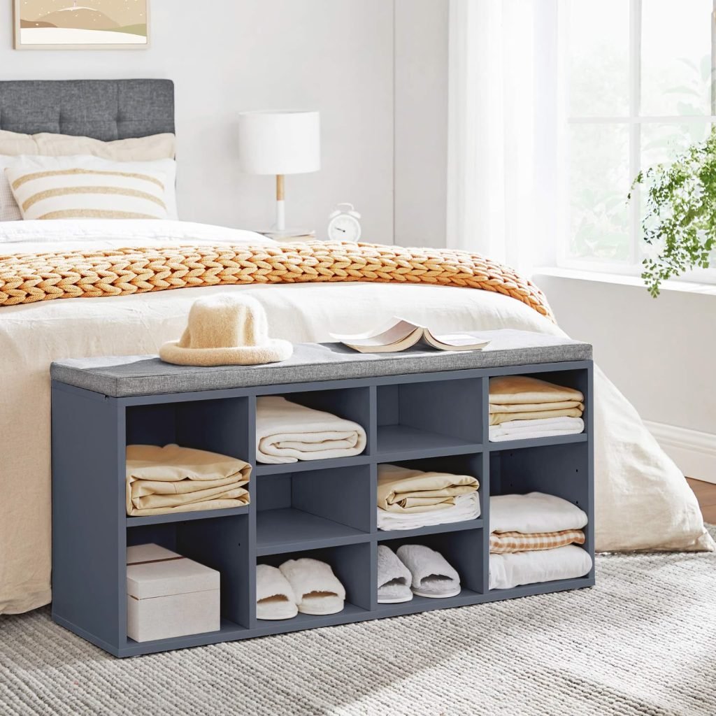 New 10 - Compartment Shoe Storage Cabinet – Entryway & Bedroom Organizer - with Gray | Sold by Uncle Wiener's Wholesale
