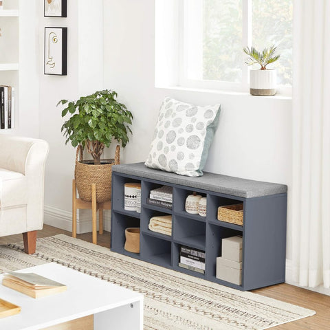 New 10 - Compartment Shoe Storage Cabinet – Entryway & Bedroom Organizer - with Gray | Sold by Uncle Wiener's Wholesale