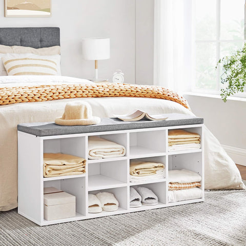 New 10 - Compartment Shoe Storage Cabinet – Entryway & Bedroom Organizer - with White | Sold by Uncle Wiener's Wholesale