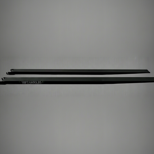 Heavy-Duty Forklift Fork Extensions – Slide-On Steel Sleeves in 10 FT and 8 FT Lengths with 6600 lbs Capacity