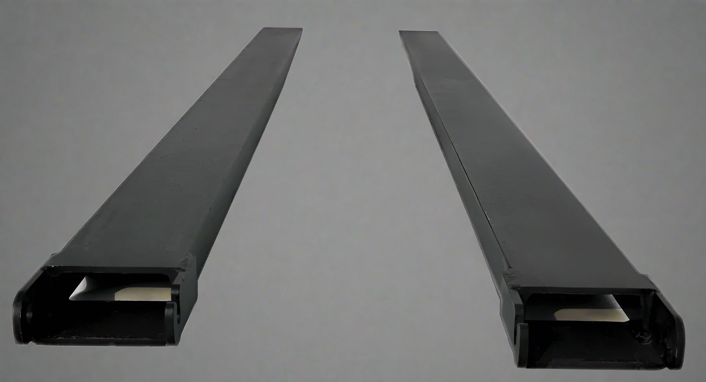 Heavy-Duty Forklift Fork Extensions – Slide-On Steel Sleeves in 10 FT and 8 FT Lengths with 6600 lbs Capacity