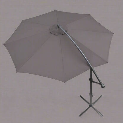 10 FT Offset Hanging Patio Umbrella with Sand Bag Base – Outdoor UV-Resistant Sunshade for Deck, Garden, and Poolside