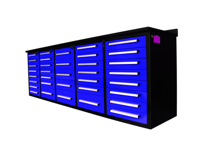 NEW 10 FT HEAVY DUTY STEEL WORK BENCH 35 , 25 , 20 & 15 DRAWER - with 35 Drawer Red | Sold by Uncle Wiener's Wholesale