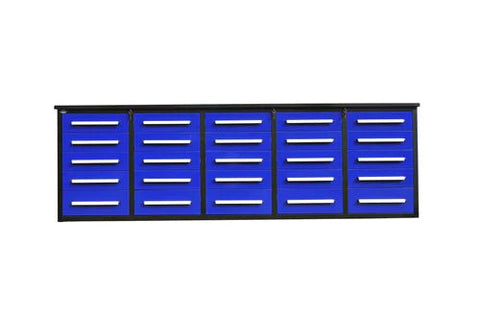 NEW 10 FT HEAVY DUTY STEEL WORK BENCH 35 , 25 , 20 & 15 DRAWER - with 25 Drawer Blue | Sold by Uncle Wiener's Wholesale