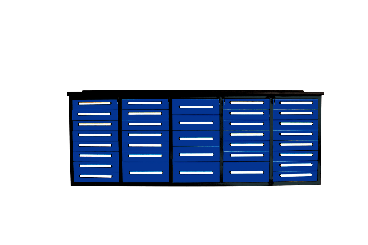 NEW 10 FT HEAVY DUTY STEEL WORK BENCH 35 , 25 , 20 & 15 DRAWER - with 35 Drawer Blue | Sold by Uncle Wiener's Wholesale