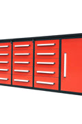 NEW 10 FT HEAVY DUTY STEEL WORK BENCH 35 , 25 , 20 & 15 DRAWER - with 15 Drawer + 2 Cabinet Drawer Red | Sold by Uncle Wiener's Wholesale