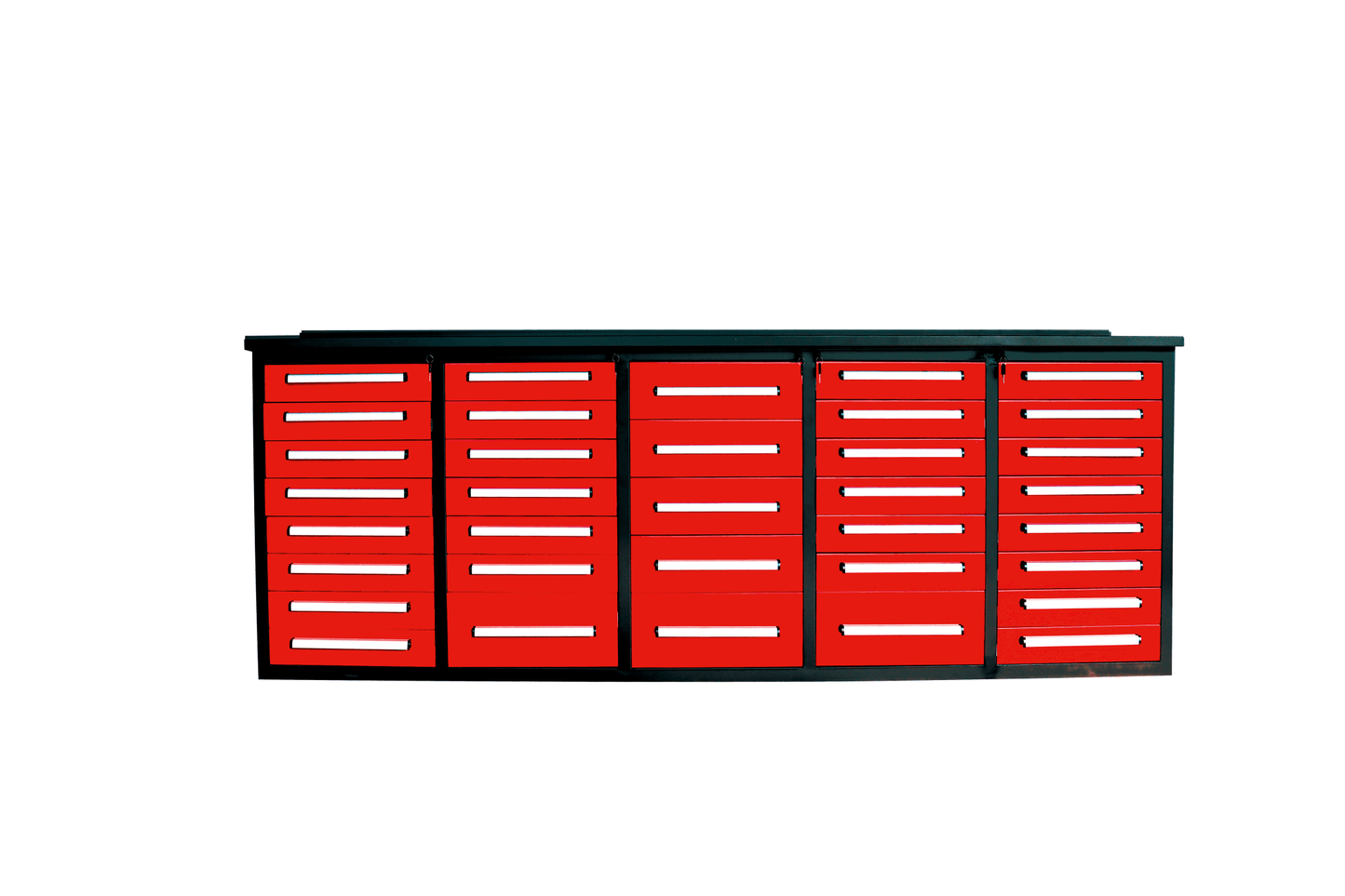 NEW 10 FT HEAVY DUTY STEEL WORK BENCH 35 , 25 , 20 & 15 DRAWER - with 35 Drawer Red | Sold by Uncle Wiener's Wholesale