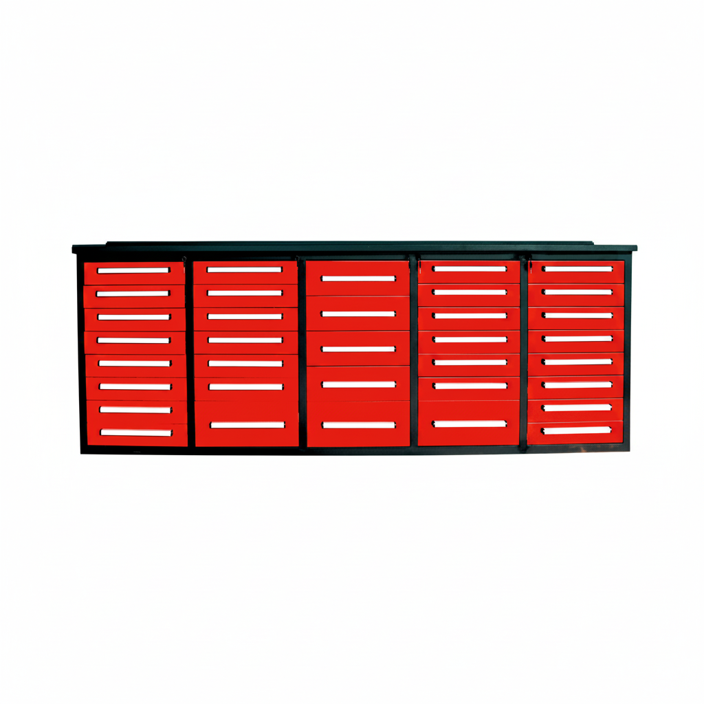 NEW 10 FT HEAVY DUTY STEEL WORK BENCH 35 , 25 , 20 & 15 DRAWER - with 35 Drawer Red | Sold by Uncle Wiener's Wholesale