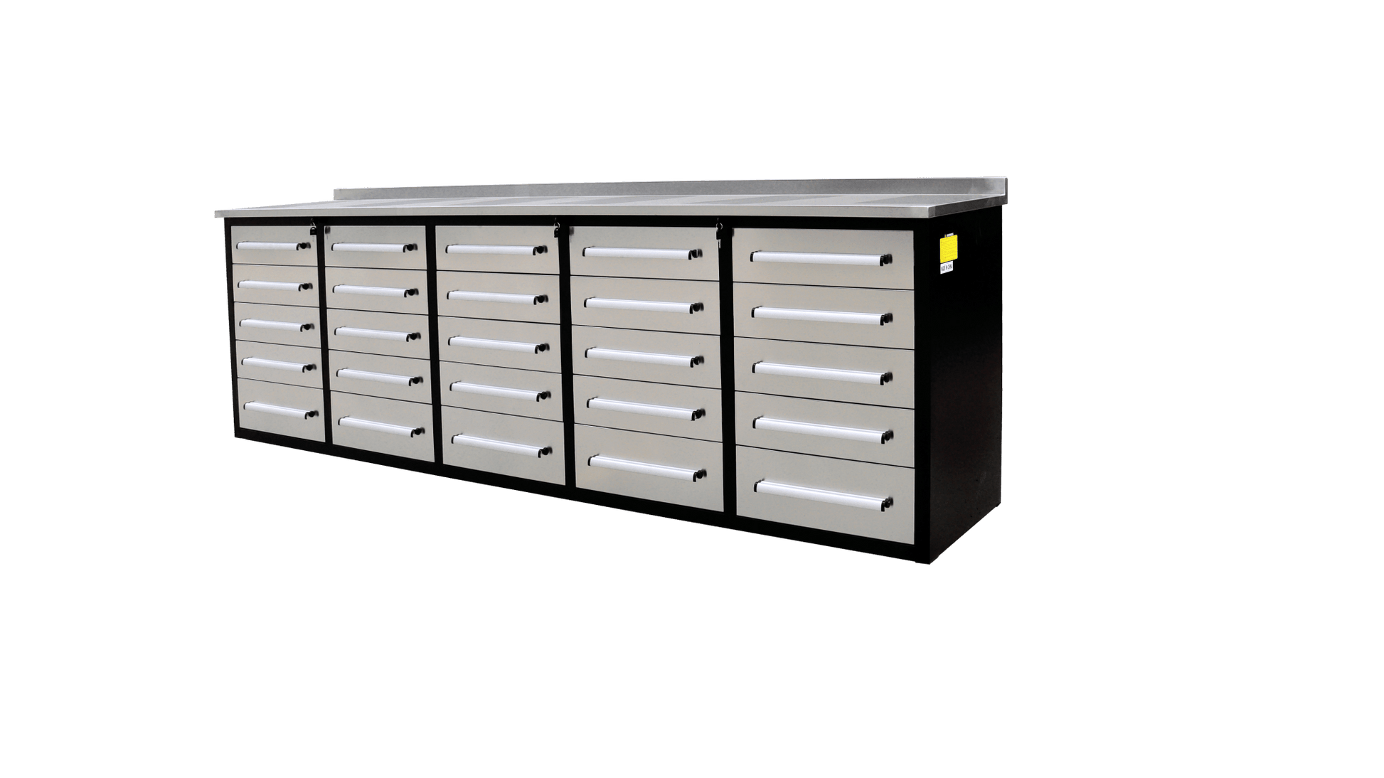 NEW 10 FT HEAVY DUTY STEEL WORK BENCH 35 , 25 , 20 & 15 DRAWER - with 15 Drawer + 2 Cabinet Drawer Stainless | Sold by Uncle Wiener's Wholesale